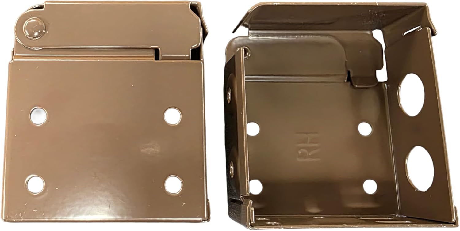 Generic 2-Inch Metal Installation Brackets for Inside Outside Mount, White, Beige, Bronze Color Options, 1 Set Right & Left Bracket (Cocoa)