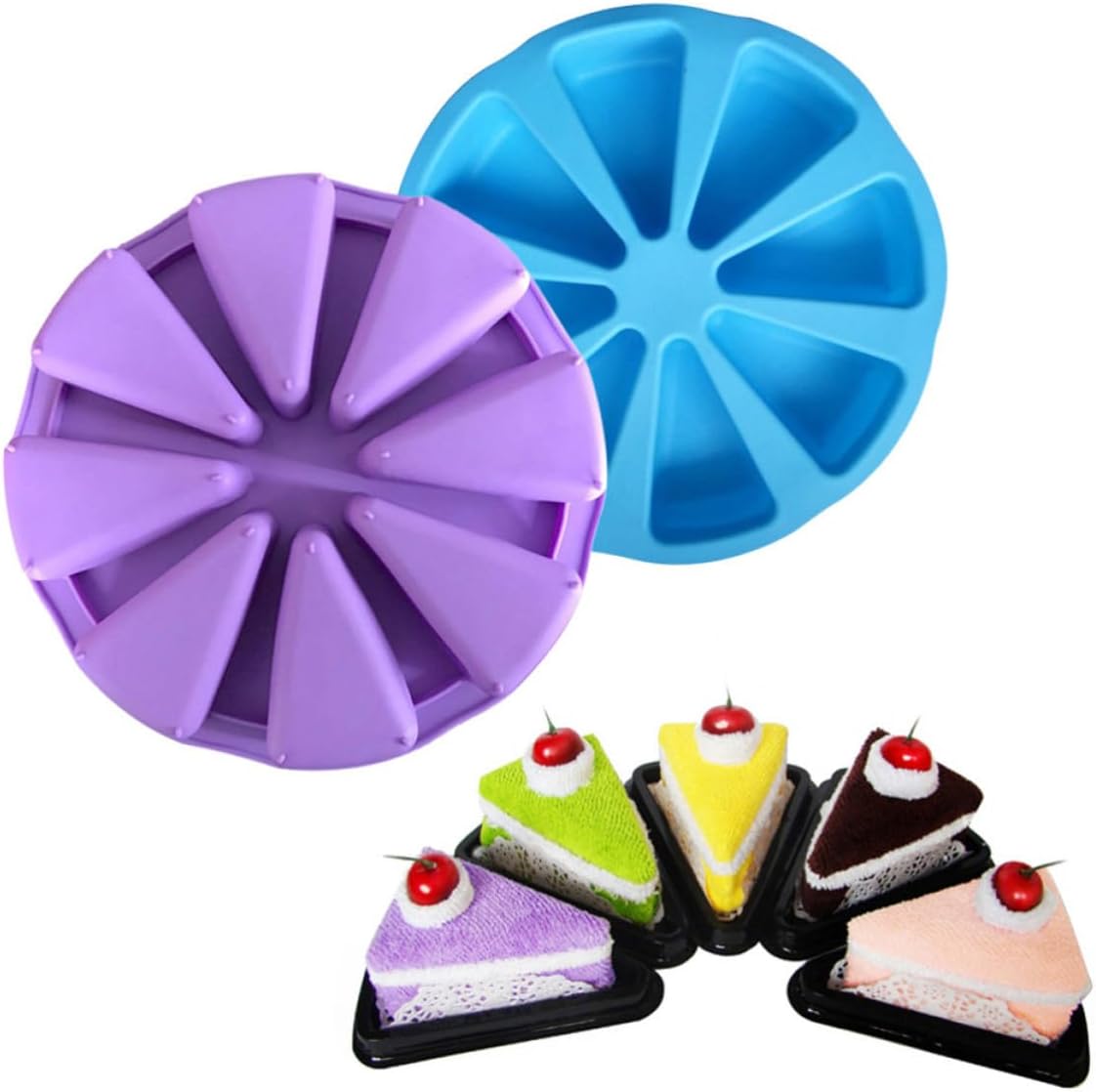 Eight Portion Silicone Triangle Cavity Cake Mold for Jelly Pudding