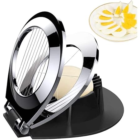 Egg Slicer, BIBURY Egg Cutter Heavy Duty Slicer for Strawberry Fruit Garnish Slicer, Stainless Steel Wire with 3 Slicing Styles