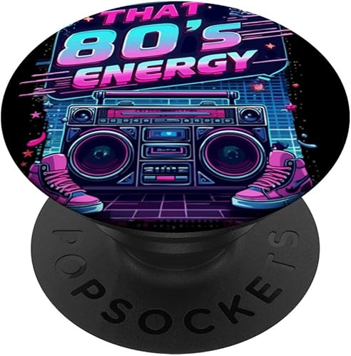 That 80s Energy Retro Boombox Vibes PopSockets Adhesive PopGrip