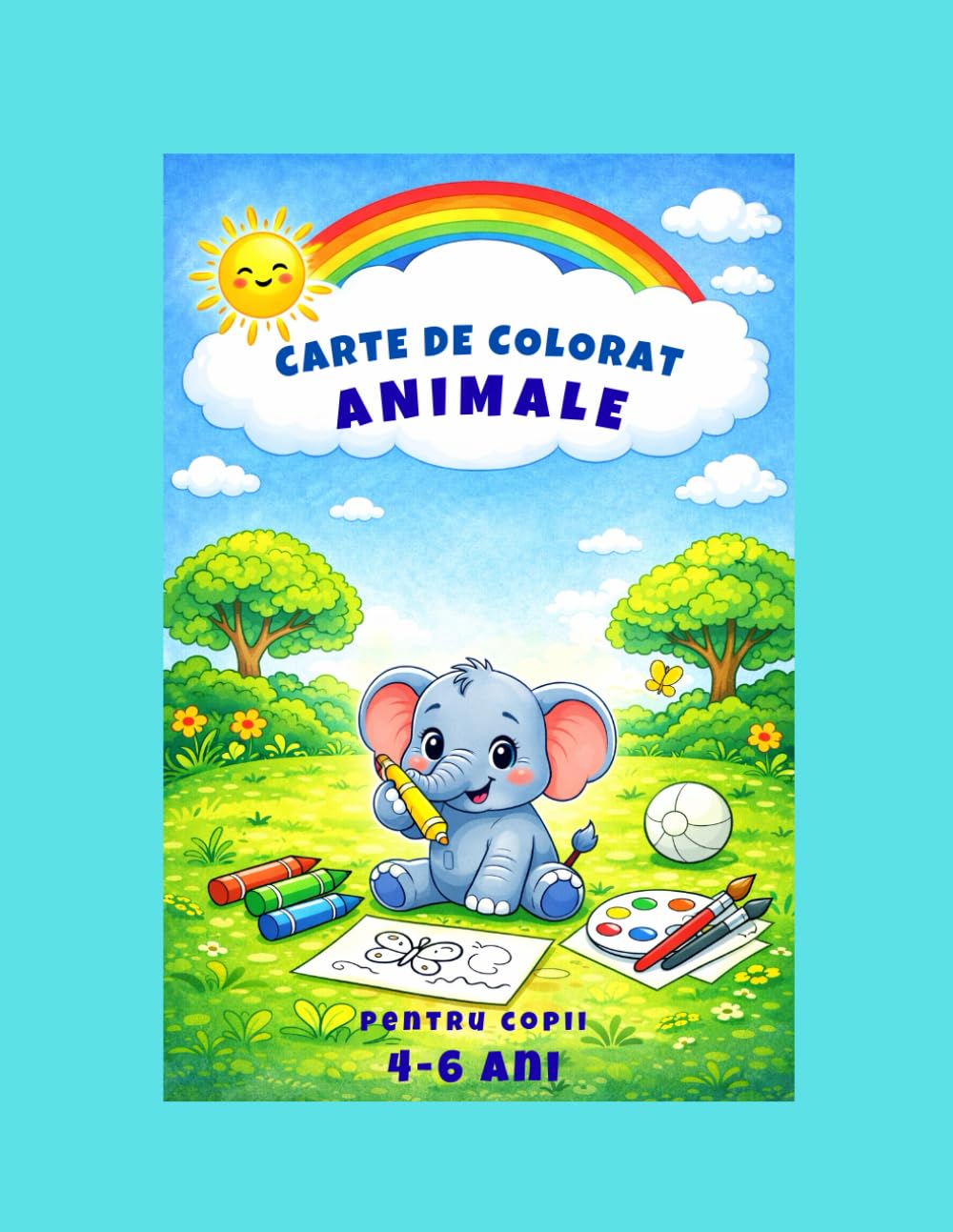 Carte de Colorat cu Animale: Pentru copii 4-6 ani