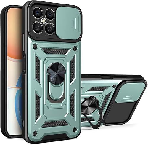 Miniatura 10 de Ysnzaq Funda resistente a prueba de golpes de grado militar para Honor X8 de 6.7 pulgadas, protección de lente de ventana deslizante con soporte