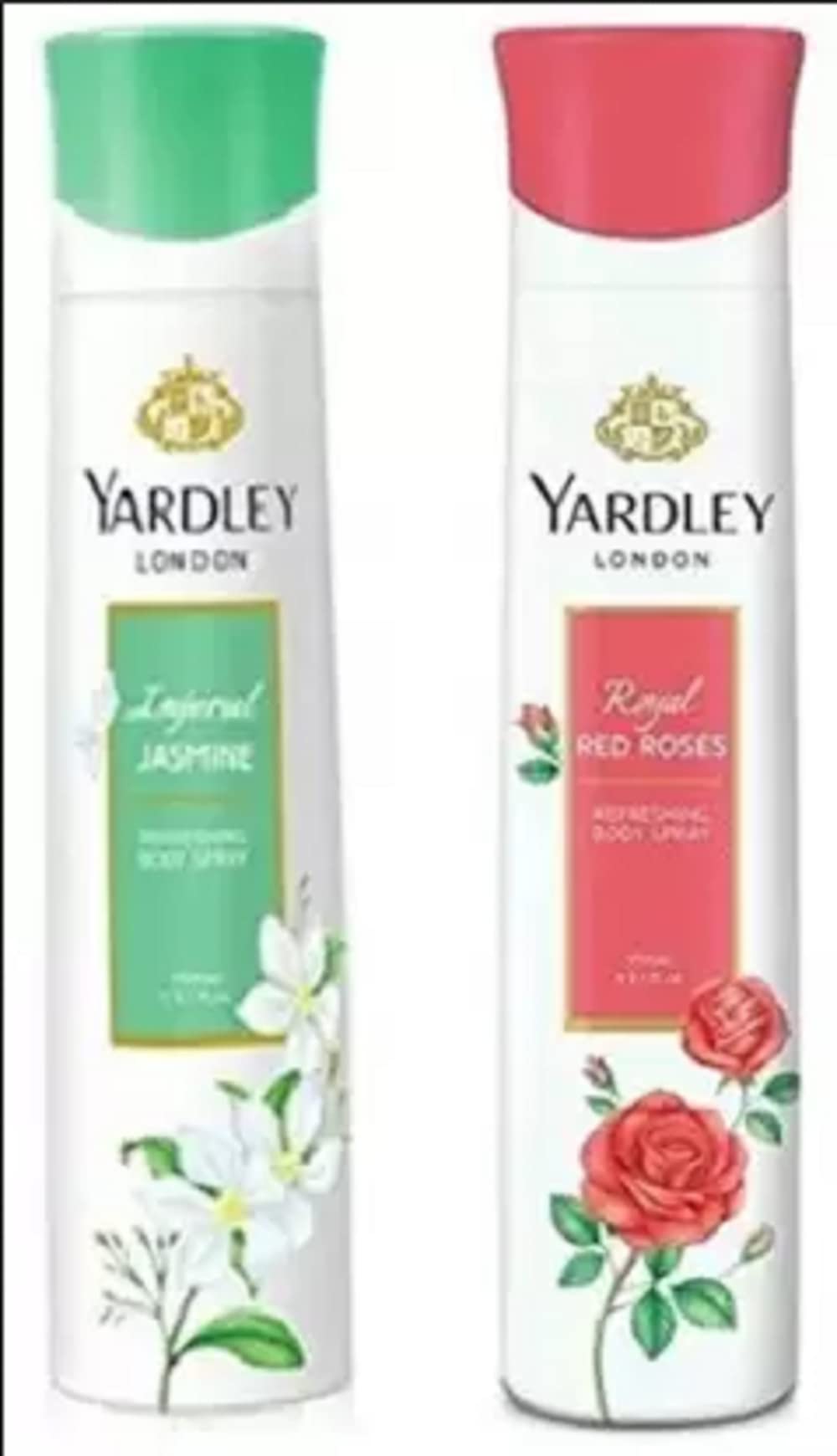 Yardley London Deodorant For Women Jasmine and Red Rose Combo Pack 2 Perfume Body Spray - For Women (300 ml, Pack of 2)-image-40