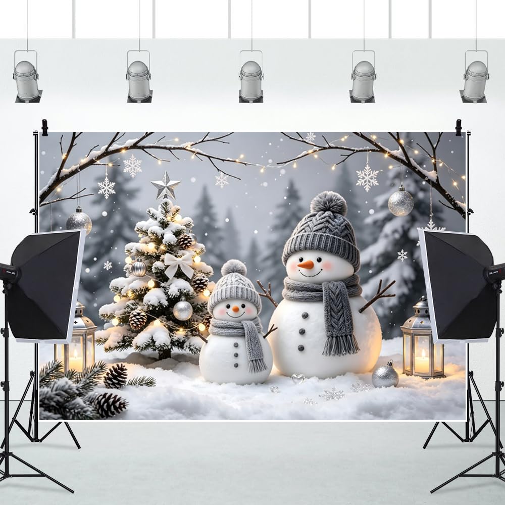 Weihnachts Schneemann Hintergrundbanner für Winterpartys 6x3m