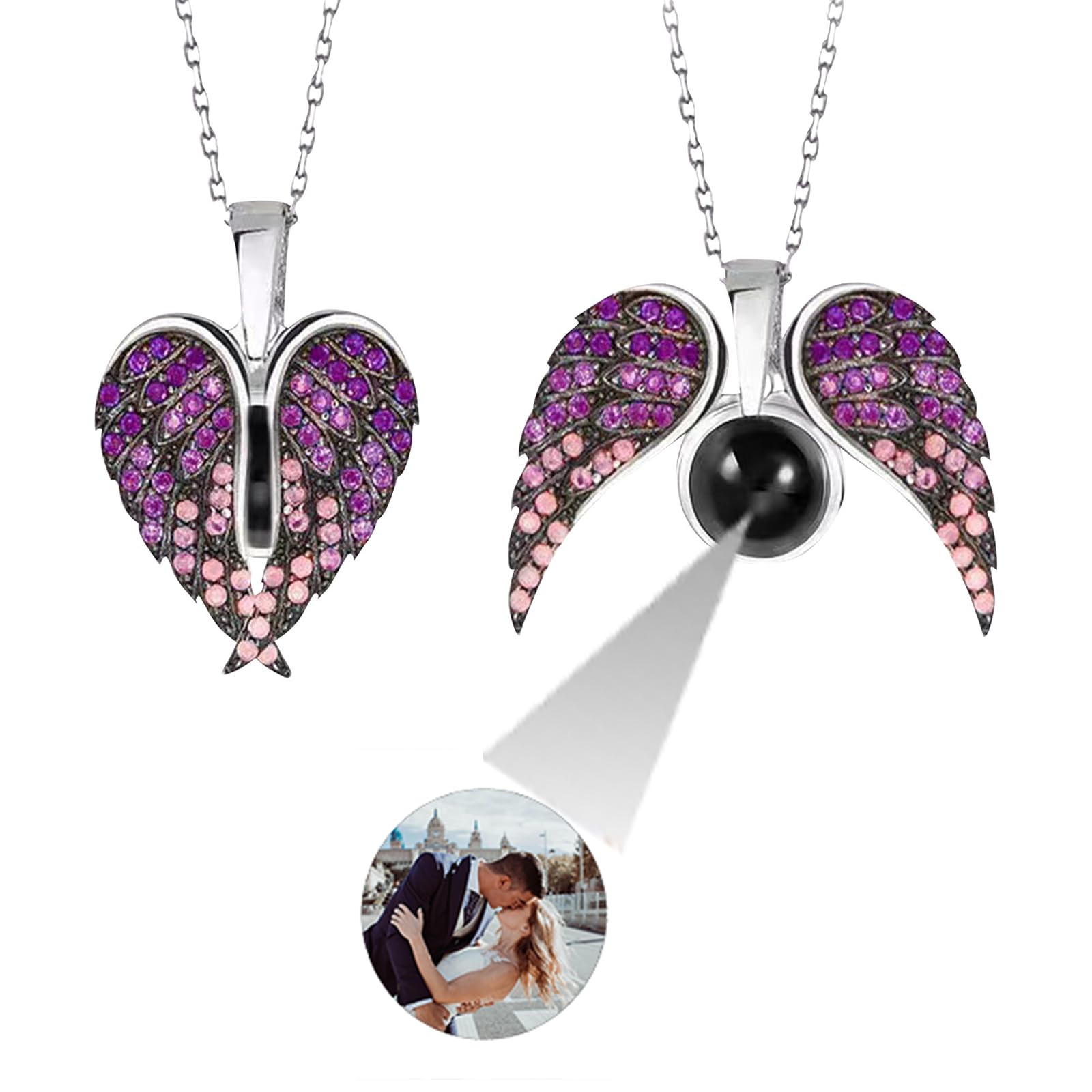 Custom Necklaces for Women - Necklace with Picture Inside -Heart Shaped Photo Pendant - Custom Picture Gifts - Personalized Birthday,Valentine's Day