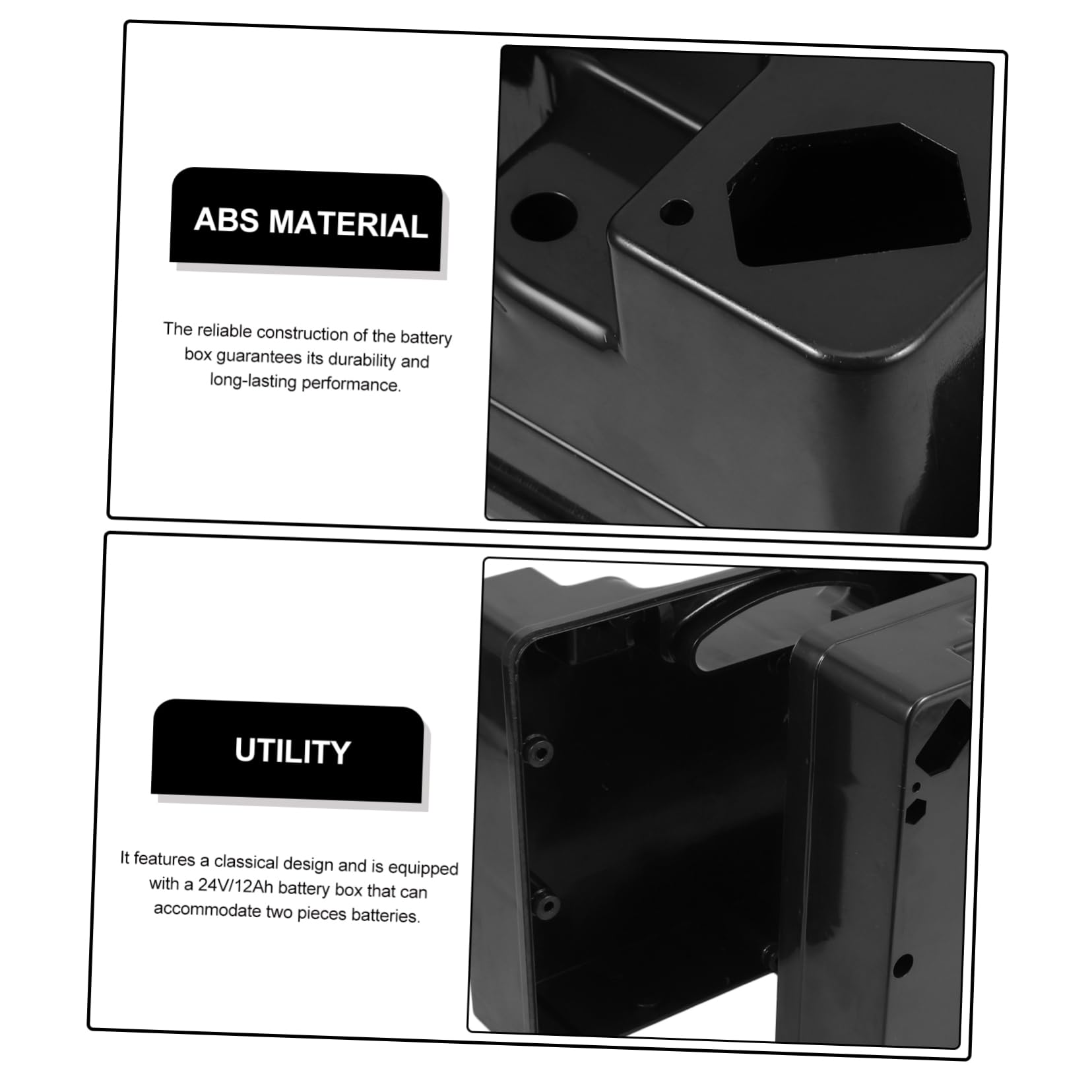 CALLARON Scatola Di Trasporto Per Batteria Per Sedia Rotelle Elettrica Custodia in Plastica Per Batterie Ah Supporto Per Batteria Per Sedia Rotelle