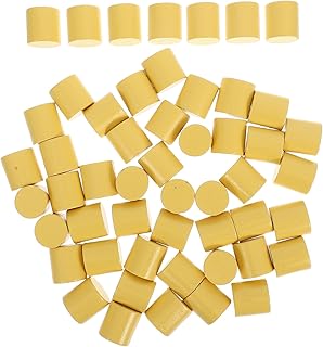 DOITOOL 50pcs Wooden Craft Blocks Cylinders Unfinished Wood Blocks for DIY Projects Carving Painting Crafting Building - Orange