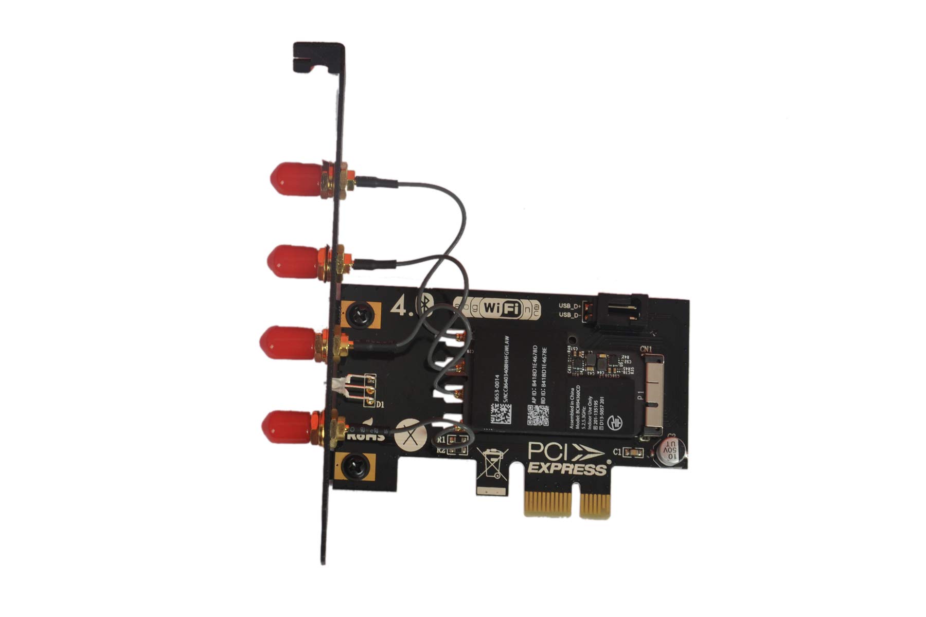 LeHang BCM94360CD BCM94331CD Adaptateur de Carte WiFi 4.0 Bluetooth vers PCI-E x1 (36 Broches) pour PC/Hackintosh