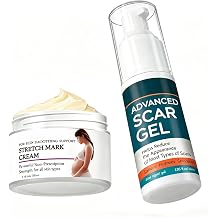 Scar & Stretch Mark Set Scar Diminishing Gel 30g + Belly Firming Cream 100ml For Postpartum, C-Section, Weight Fluctuation Smoothing, Hydrating & Elasticity Body Care 30 g Gel + Cream Set