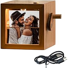 IZI POD Custom Photo Flipbook Frame with Animation, Personalized Hand-Cranked Mechanical Flipbook Box with Light &amp; Text, Photo Gifts for Women &amp; Couples, Valentine, Anniversary