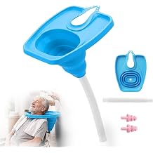 DASIAUTOEM Hair Wash Basin for Bedridden Mobile Shampoo Sink, Foldable Hair Washbasin, Mobile Hair Washbasin, Portable Head Wash Basin with Drain Hose for Seniors, Pregnant Women