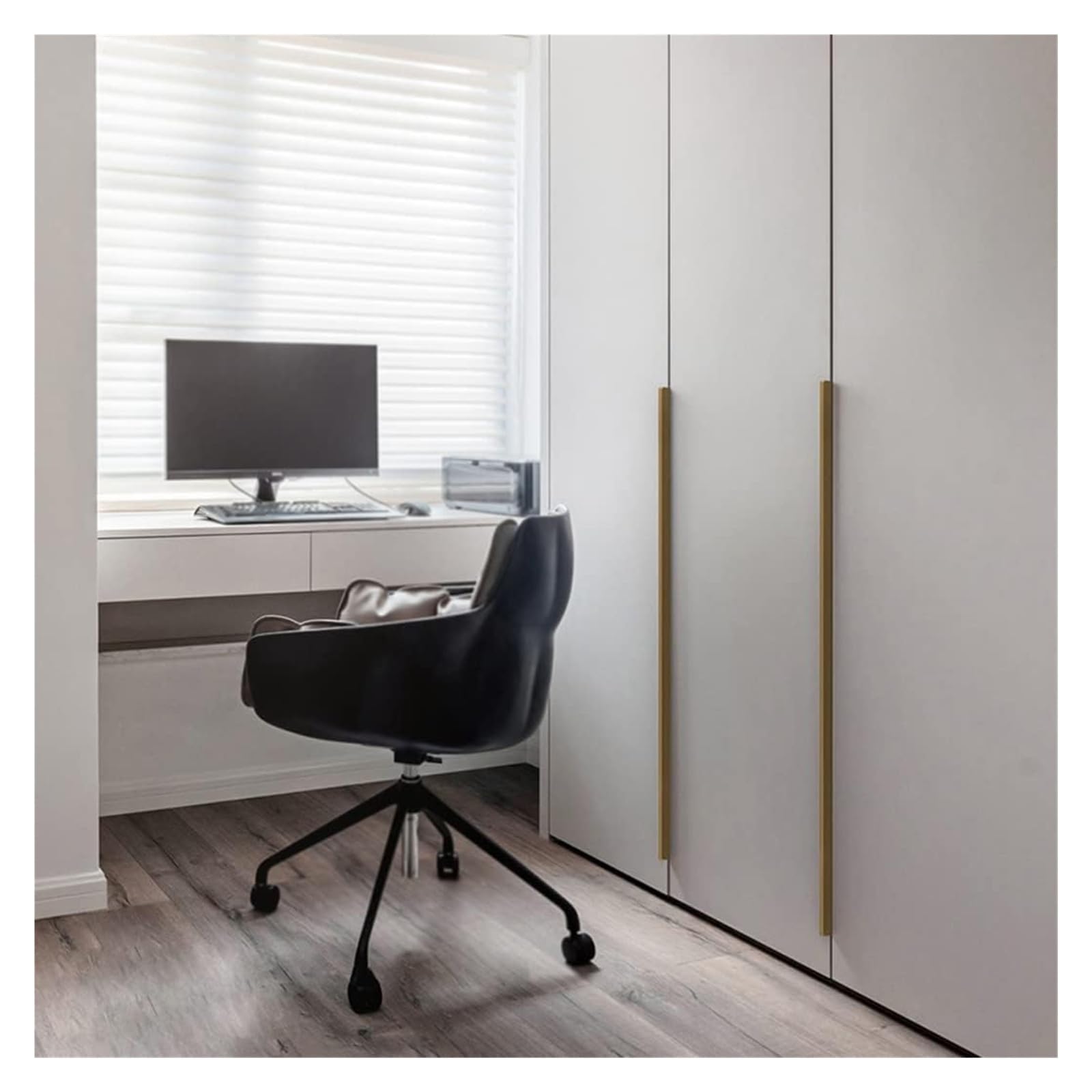 Versteckte Möbelgriffe, unsichtbare Möbelgriffe, 2 Stück, for Küchenschränke, lange Griffe for Kleiderschranktüren, Schubladengriffe aus Aluminiumlegierung, braun(Length 200mm)