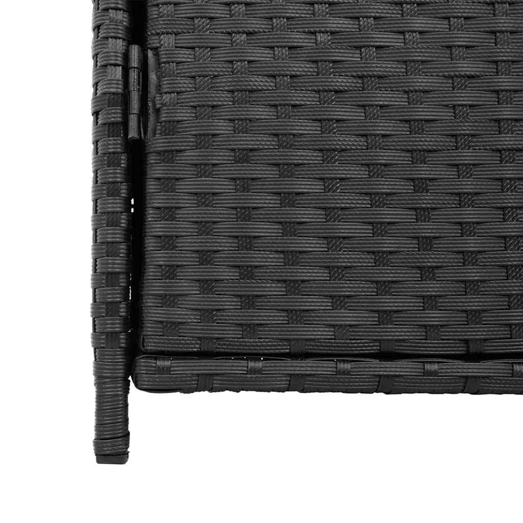 vidaXL Gartenschrank, Geräteschrank mit viel Stauraum, Beistellschrank Schrank mit Türen, Balkonschrank Terrassenschrank, Schwarz Poly Rattan