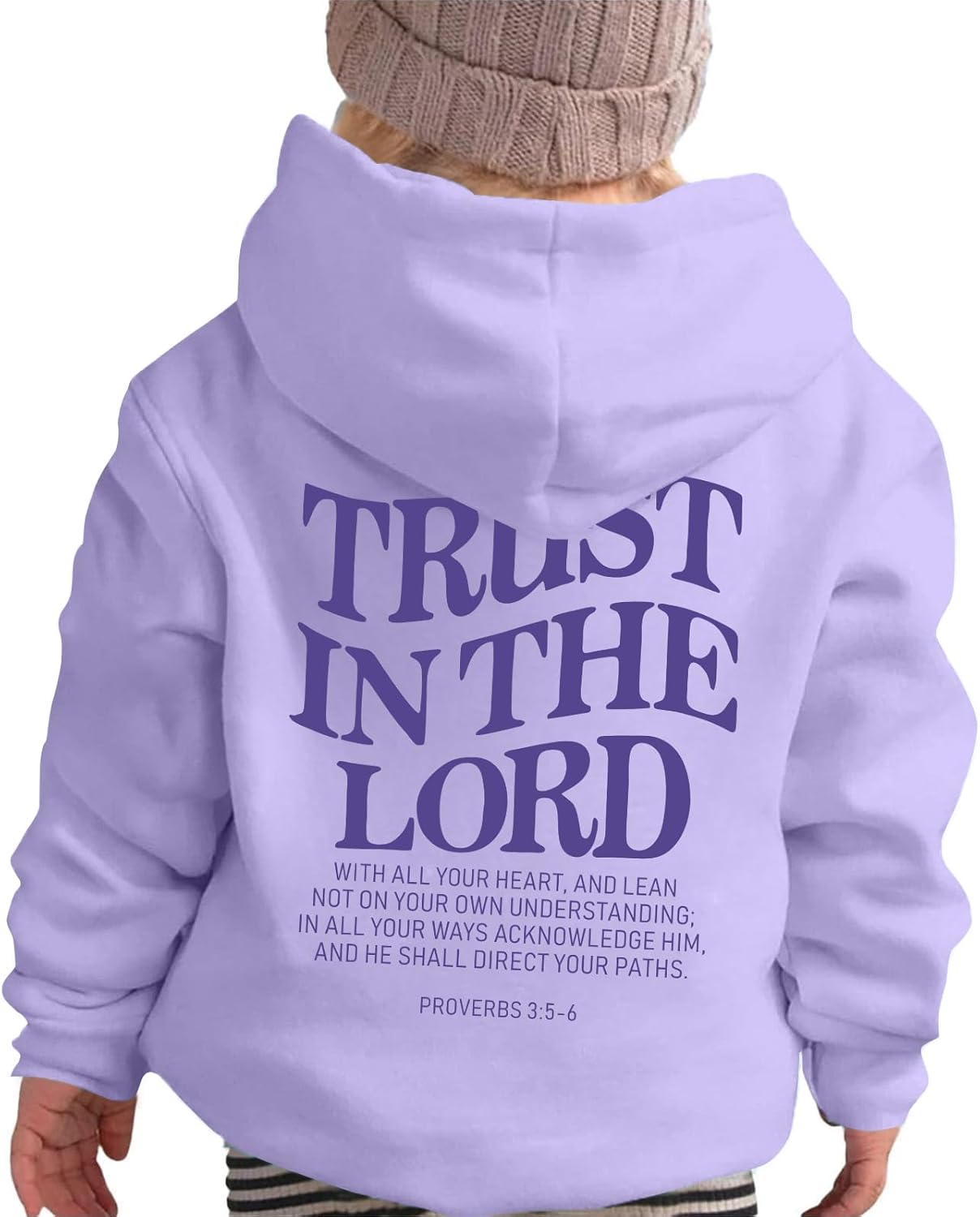Trust In The Lord Graphic Hoodie For Girls Christian Jesus Hoodie Kids Faith Hooded Sweatshirt Preppy Pullover Tops - Image 4