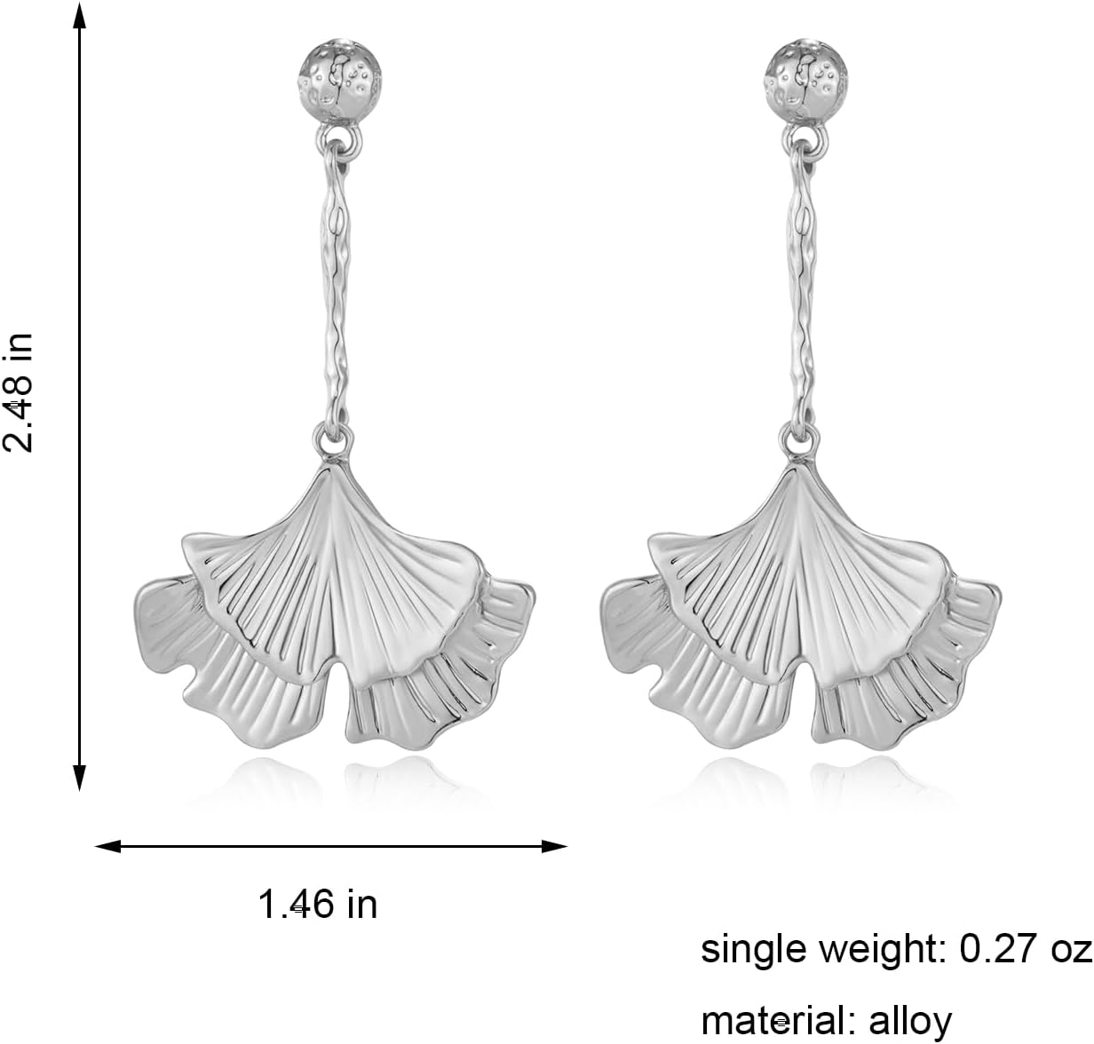 Gold/Silver Ginkgo Leaf Dangle Earrings for Women Statement Earrings Boho Plant Leaf Earrings Fashion Jewelry - Image 7