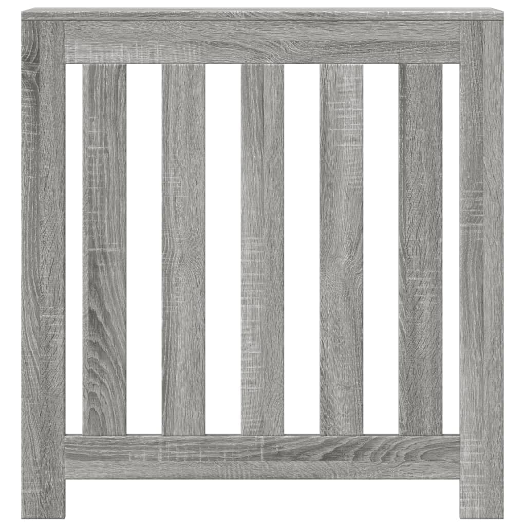 Heizkörperverkleidung Grau Sonoma aus Holzwerkstoff 78 x 20 x 82 cm mit vertikalen Latten, Ablagefläche für Wohnzimmer Bad Küche, dekorative Abdeckung für Heizung und radiator