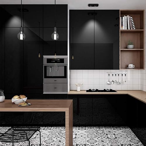 Miniatura 3 de LaCheery Papel tapiz blanco brillante de 15.8 x 394 pulgadas, para pegar y despegar, papel de contacto para gabinete de cocina, papel de vinilo