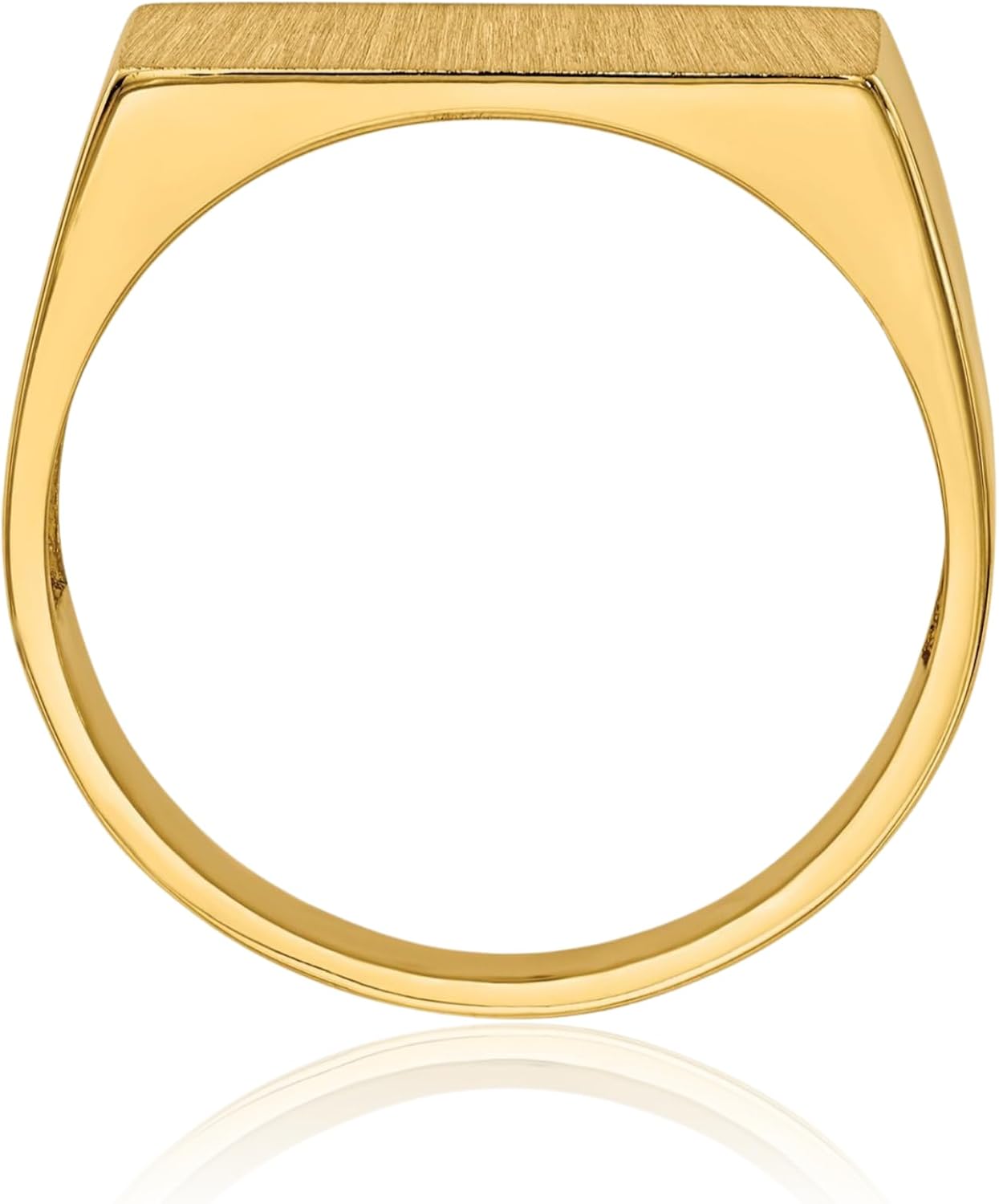 IceCarats 14K Solid Yellow Gold Signet Ring 4mm Band Polished, Satin, Engravable