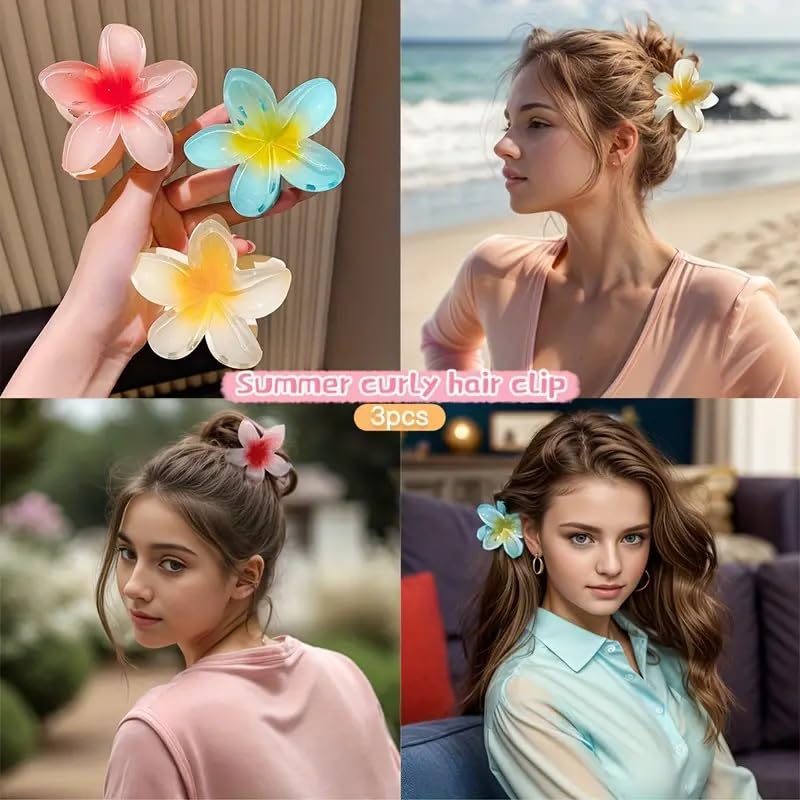 Image of 2PC Flower Claw Clips for Women - Large Jelly Hair Clips, Durable Hair Clutcher for Girls, Perfect for Styling, Multipack Set