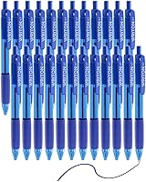 Vista 1 de Writon Bolígrafos azules retráctiles, paquete de 24 bolígrafos de escritura, agarre cómodo, punta fina de 0.028 in para una escritura suave