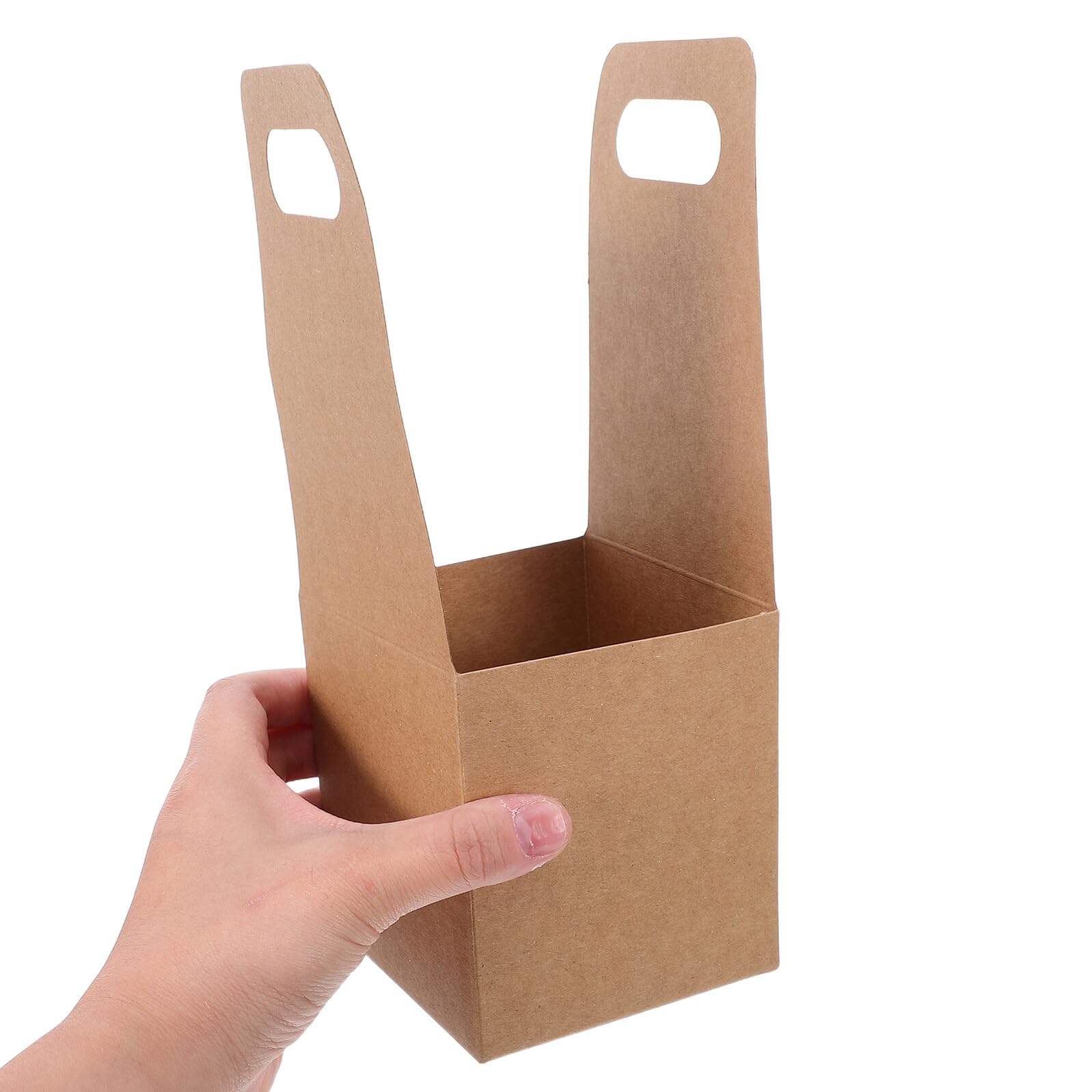 Portavasos Desechable Bandeja Plegable con Asa de Papel Kraft Resistente para 30 Vasos para Transporte Seguro de Bebidas y Té para Llevar en Desplazamientos Diarios