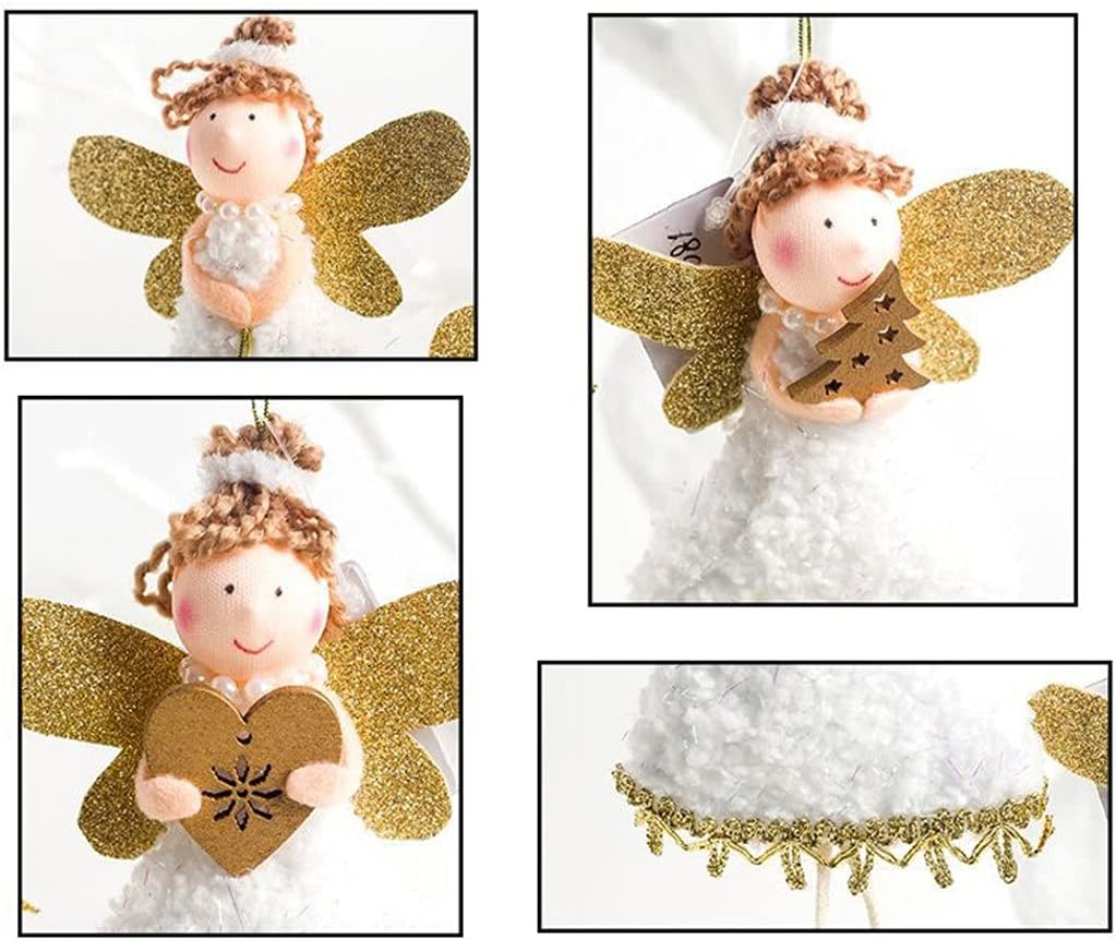 3Pcs Christmas Angels Ornaments Christmas Girl Doll Christmas Tree Decoration Pendant (Color : A Size