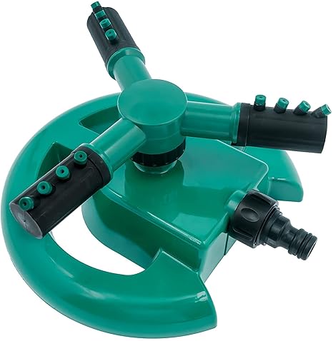 Simxen Garden Sprinkler-Automatic Lawn Water Sprinklers for Yard 360 Degree 3- Arm Rotating Sprinkler System Pipe Hose Irrigation Yard Water Sprayer