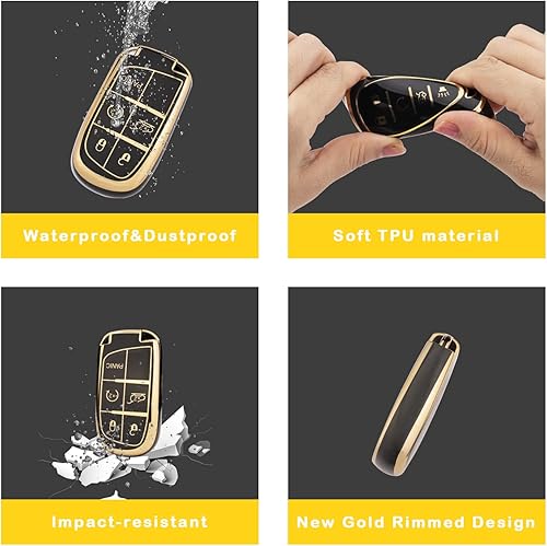 Miniatura 7 de XIYANG TRADE Funda para llavero de Jeep con llavero, funda de TPU suave protección completa adecuada para Jeep Grand Cherokee Renegade Compass