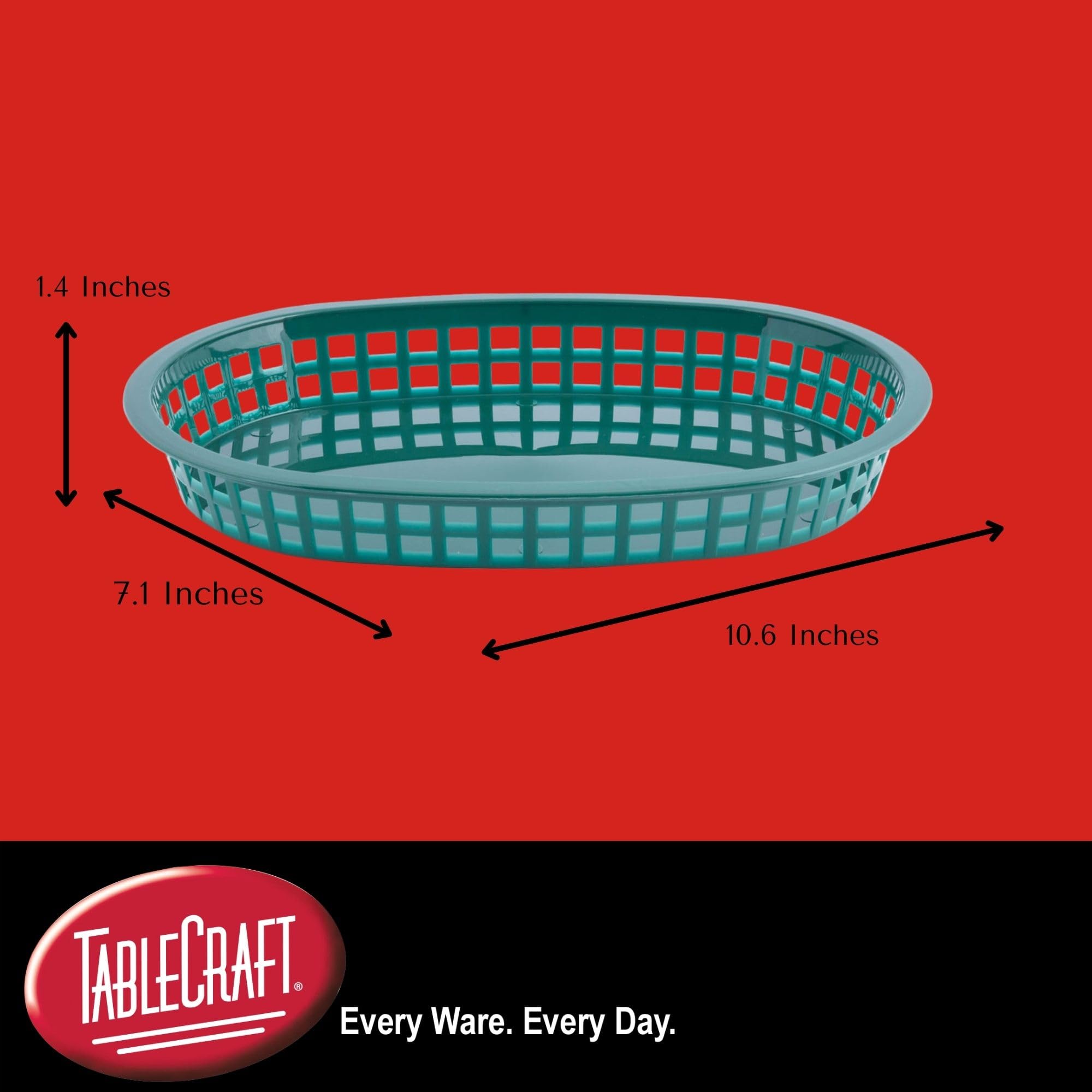 TableCraft Products C1074FG Cash and Carry Basket, Oval, Green (Pack of 12)