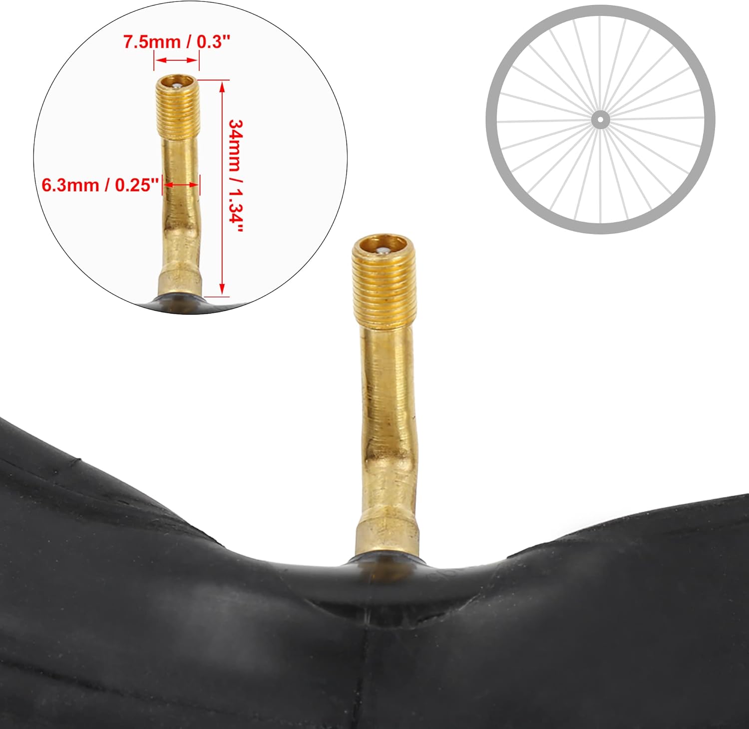 X AUTOHAUX 12 Inch Bike Inner Tube 12x2.125 Bent US Valve Bicycle Inner Tube, Black, 12" x 2.125" - Image 3
