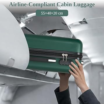 Kono Cabin Suitcase 55x40x20cm, Lightweight Carry On Luggage with 4 Wheels
