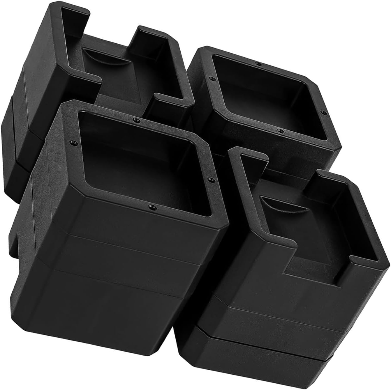 4pcs Bed Risers with Lockable Wheel 2in/3in/4in Double Sided Use Heavy Duty Leg Risers for Table Sofa Couch and Cabinet