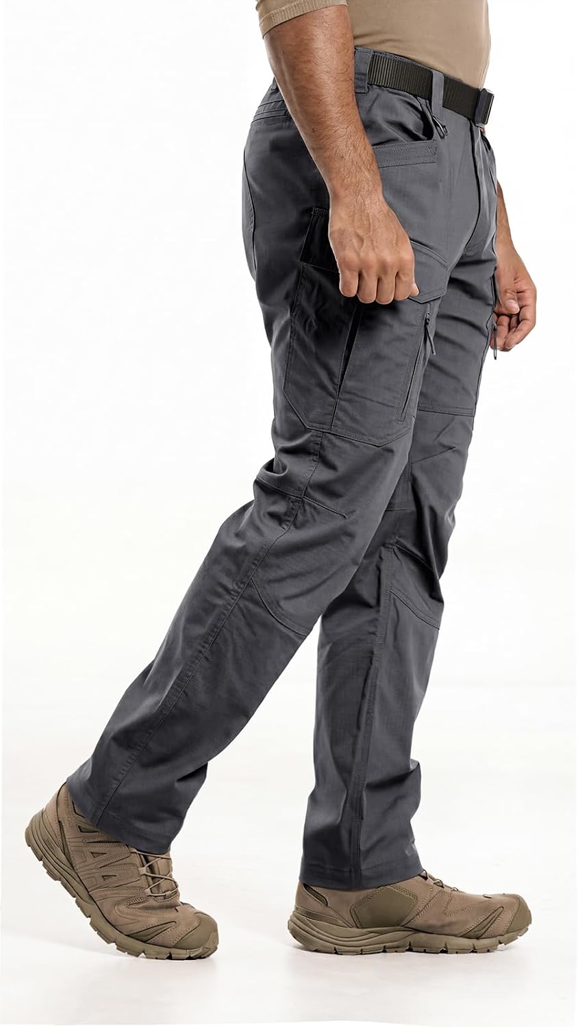 IDOGEAR Men’s Tactical Pants Flex Trousers Stretch Ripstop Water-Resistant Cargo Pants 6 Pockets for Hiking Work EDC image 4