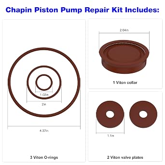 6-8180 Sprayer Piston Pump Repair Kit Fits Chapin Sprayers Seal Gasket
