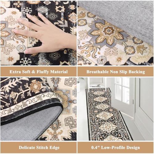 Pauwer Boho Hallway Runner Rug 2x8 Washable Entryway Area Rugs Non Slip Farmhouse Vintage Floor Mat Carpet Runner for Hallways Laundry Room Kitchen Bathroom Bedroom