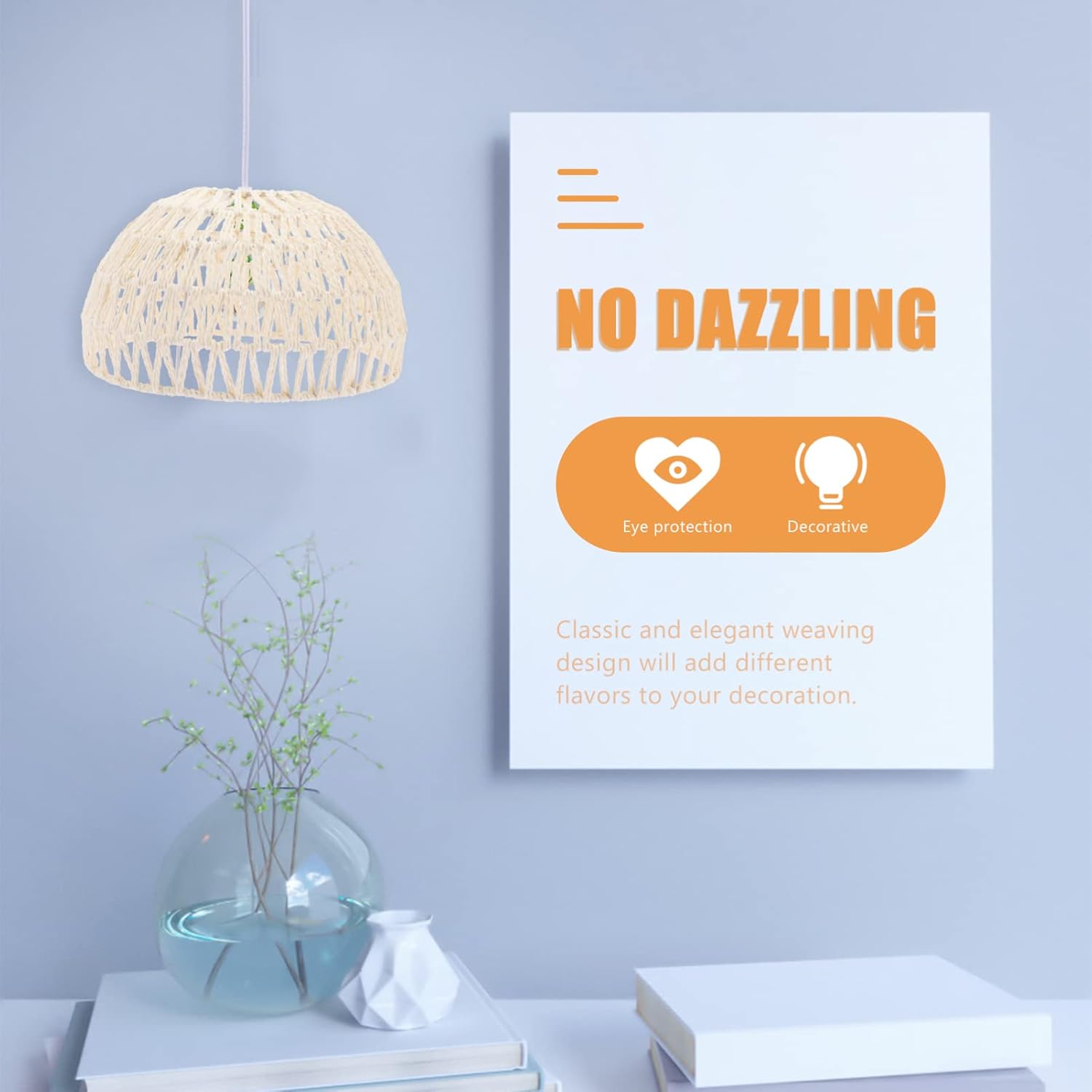 MAGICLULU Rattan Chandelier Lamp Shade Handmade Woven Ceiling Light Fixture Vintage Rattan Lamp Cover for Cafes and Southeast Asian Restaurants 1-Pack