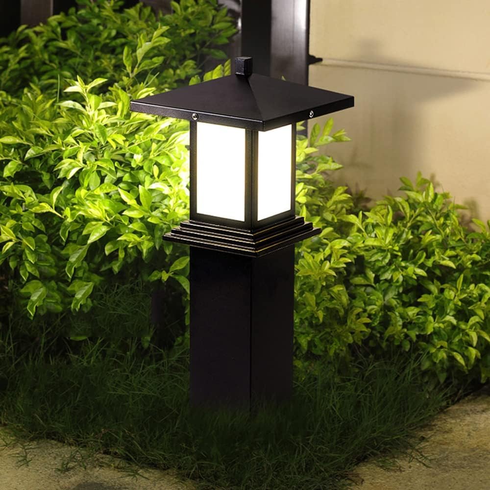 QUSYZD Strong Outdoor Pathway Lights Square Outside Post Lights Waterproof Lawn Landscape Pathway Lights for Patio Walkway Yard Driveway Backyard Decor Bollard Lighting Pool,