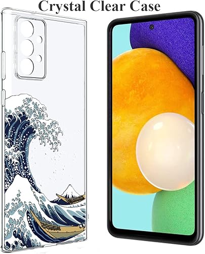 Miniatura 3 de Unov Funda compatible con Samsung Galaxy A52 4G y 5G transparente con diseño de TPU suave, absorción de golpes, diseño delgado en relieve, cubierta