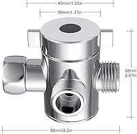Vista 3 de Válvula desviadora de brazo de ducha, válvula desviadora multifuncional de 3 vías, adaptador en T de ducha, válvula de cambio, adaptador de válvula
