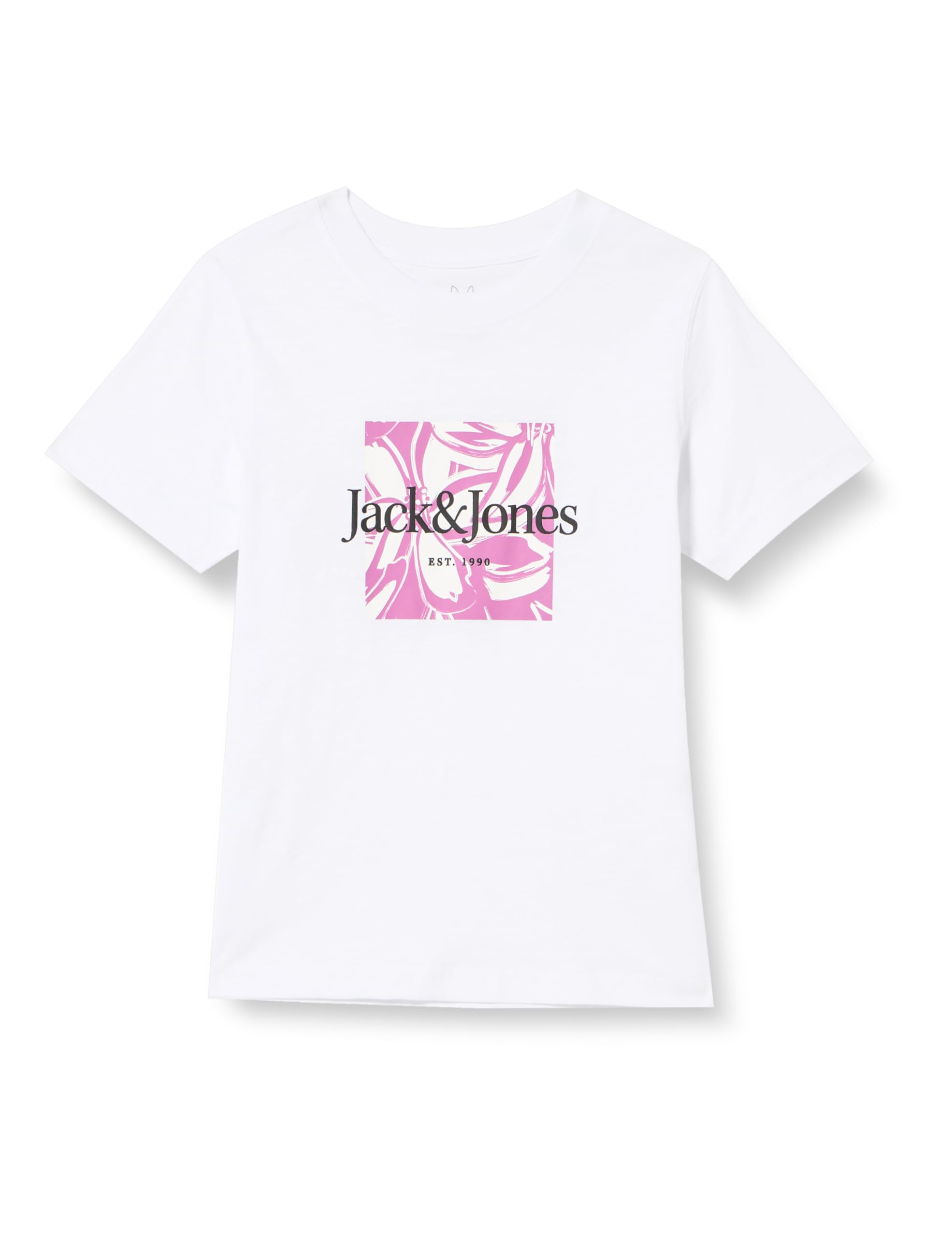 JACK&JONES JORLAFAYETTE Branding Tee SS Crew MNI, T-Shirt Bambino, Bright White