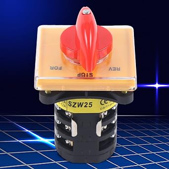 Milling Machine Part Forward Reverse 3 Phase Motor Mill Switch, Rotary Universal Changeover Switch Selector for Milling Machine, Milling Machine Speed Control Switch, 64 * 64 * 61mm