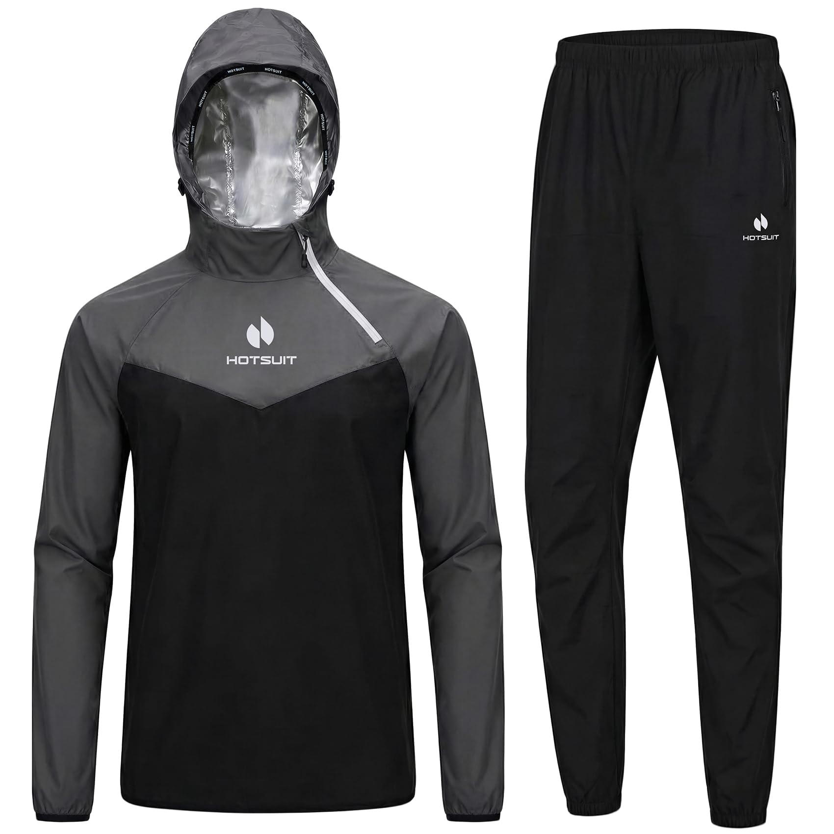 HOTSUIT Sauna Suit/Sauna Jacket Men Jacket Pants Gym Workout Sweat Suit/Sauna Jacket Tracksuit