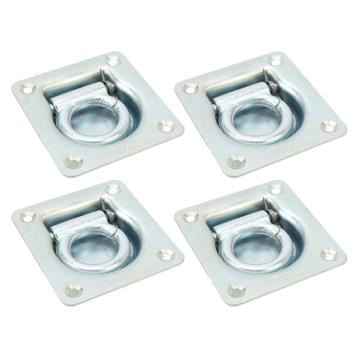 Muiltvoe 4 Tie-Down Anchors Recessed Tie-Down D-Rings Truck Fixing Pull Rings Suitable for Cargo Trailers Lifters