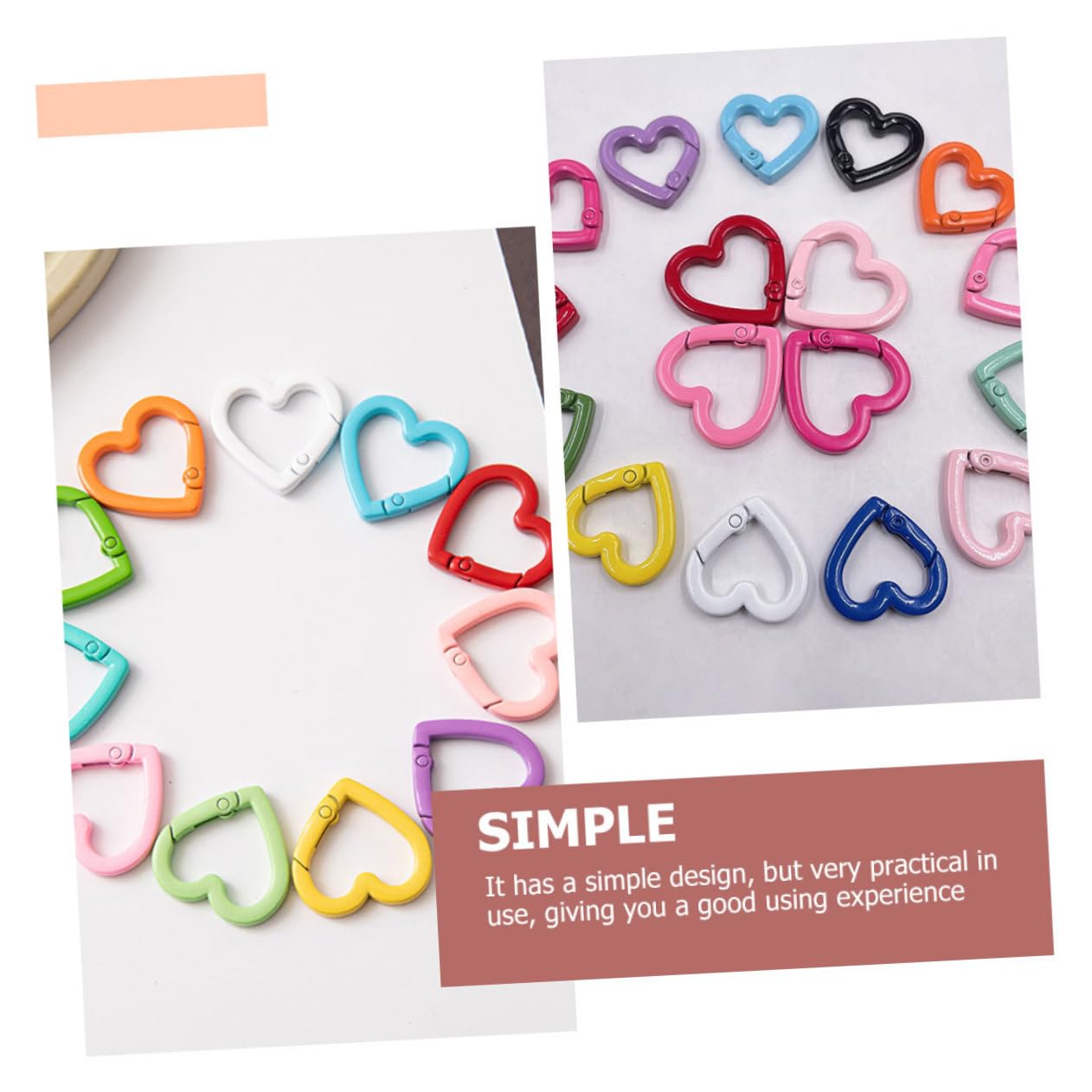 Operitacx 60pezzi Ganci Moschettone Per Portachiavi Clip Molla Colorate Per Fai Da Te Accessori Per Gioielli e Chiusura Facile e Resistente Design Elegante e Pratico