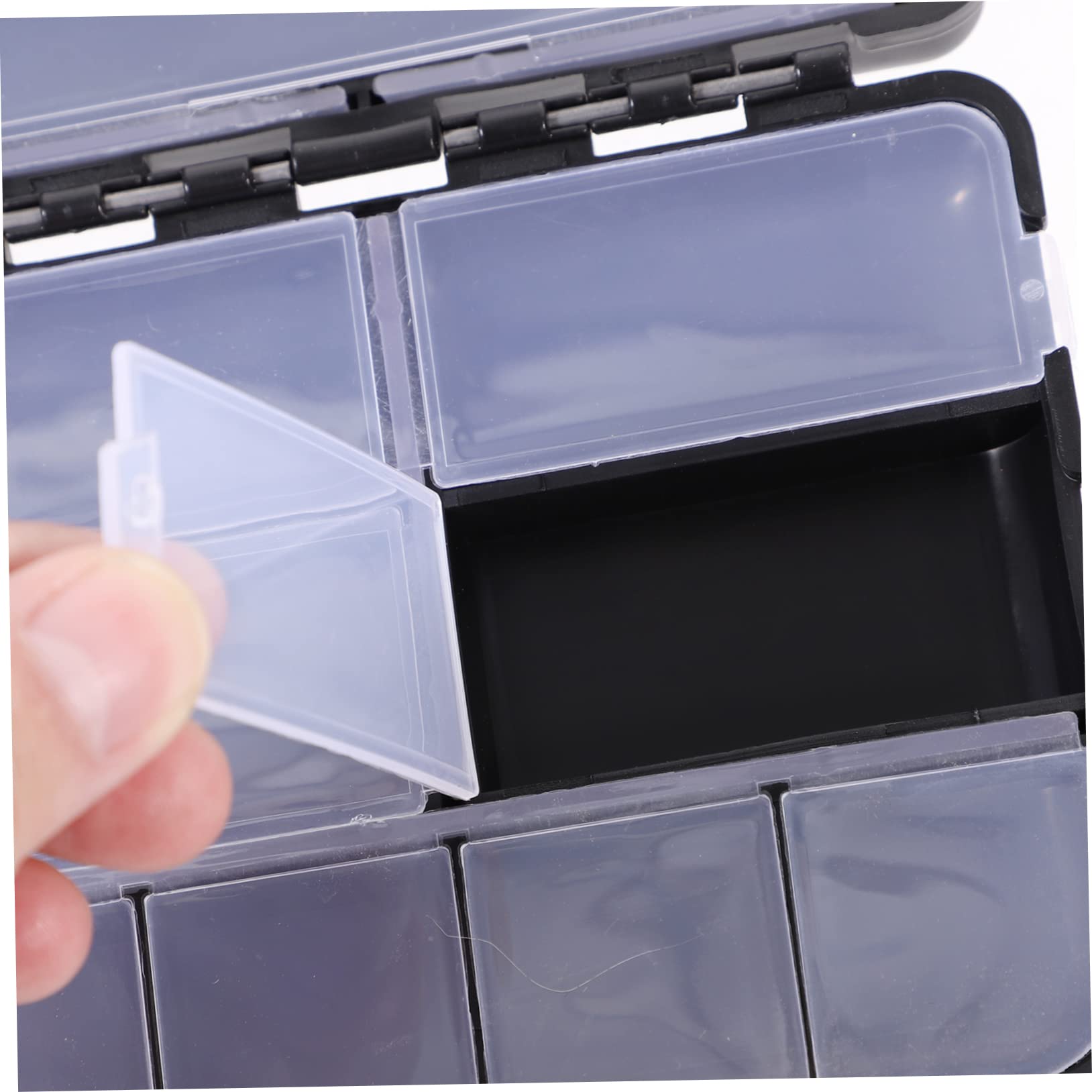 Anneome 4pcs Fishing Box Ice Rod Case with Compartments Bait Storage Organizer for Tackle Accessories for Fishing Backpack Vest present for Anglers