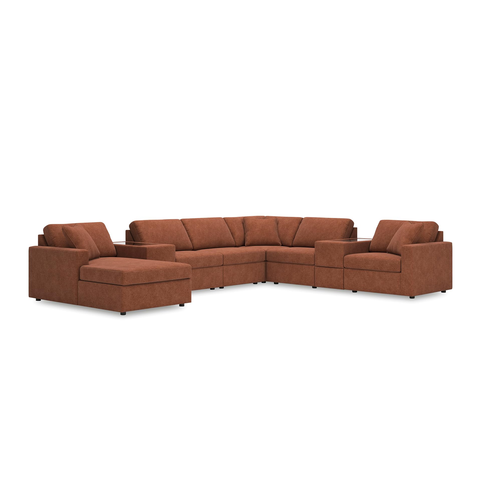 Signature Design by Ashley 8-Piece Modular Sectional with Chaise, Spice