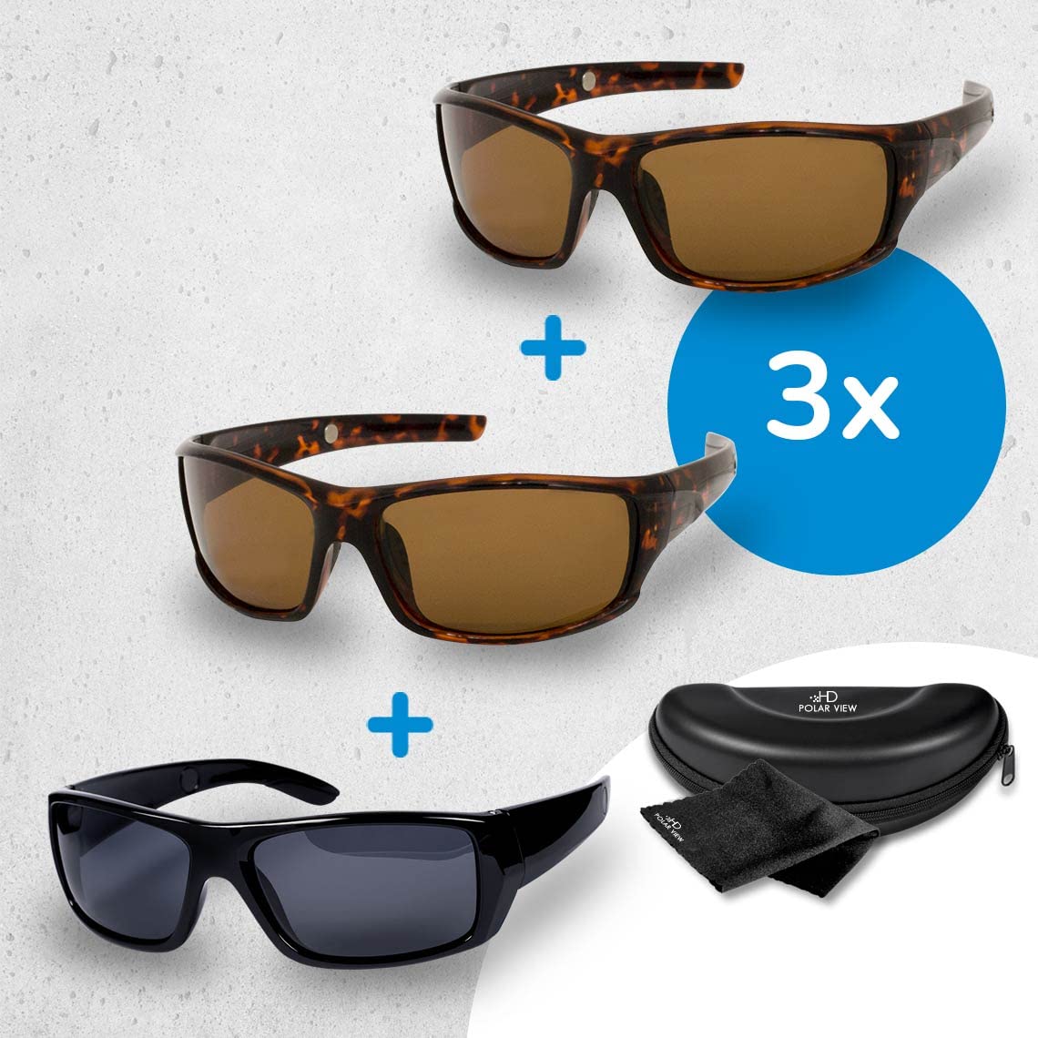 Mediashop HD Polar View - polarisierte Sonnenbrille - Damen & Herren - Sportbrille - Brillen Set braun - Fahrerbrille mit UV400 Schutz - Unisex - Fahrradbrille