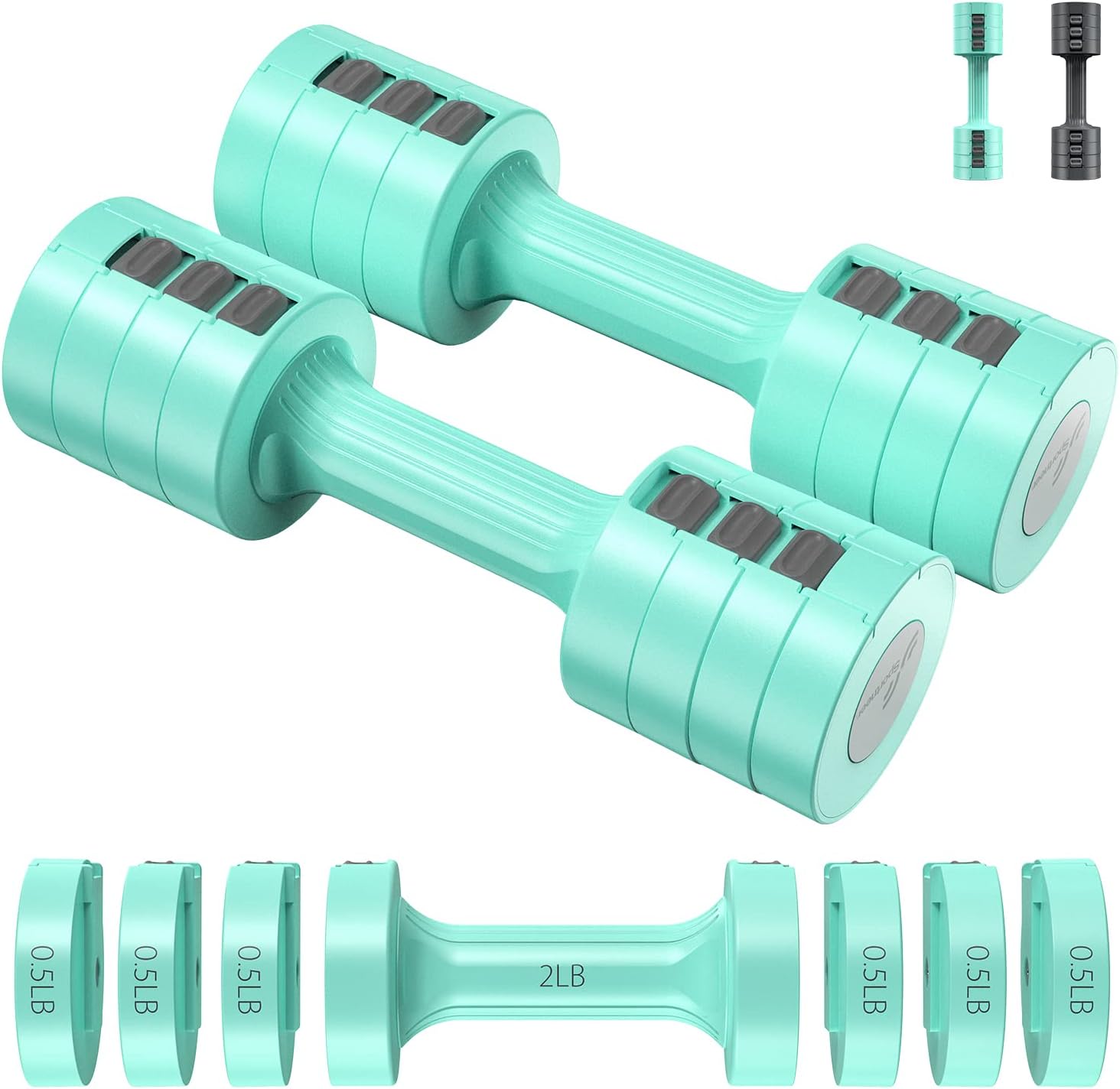 Adjustable Dumbbells Set of 2 Sportneer 2 3 4 5 lbs Hand Weights Free