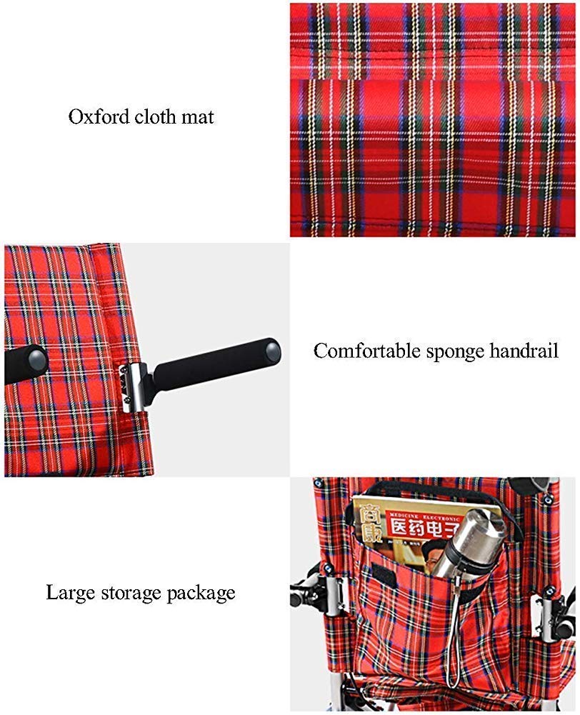 Silla de Ruedas, Silla de Ruedas Plegable, Ligera, portátil, Silla de Ruedas para Ancianos, Viaje, niños ultraligeros, pequeño, portátil, Carrito Plegable Simple, portátil