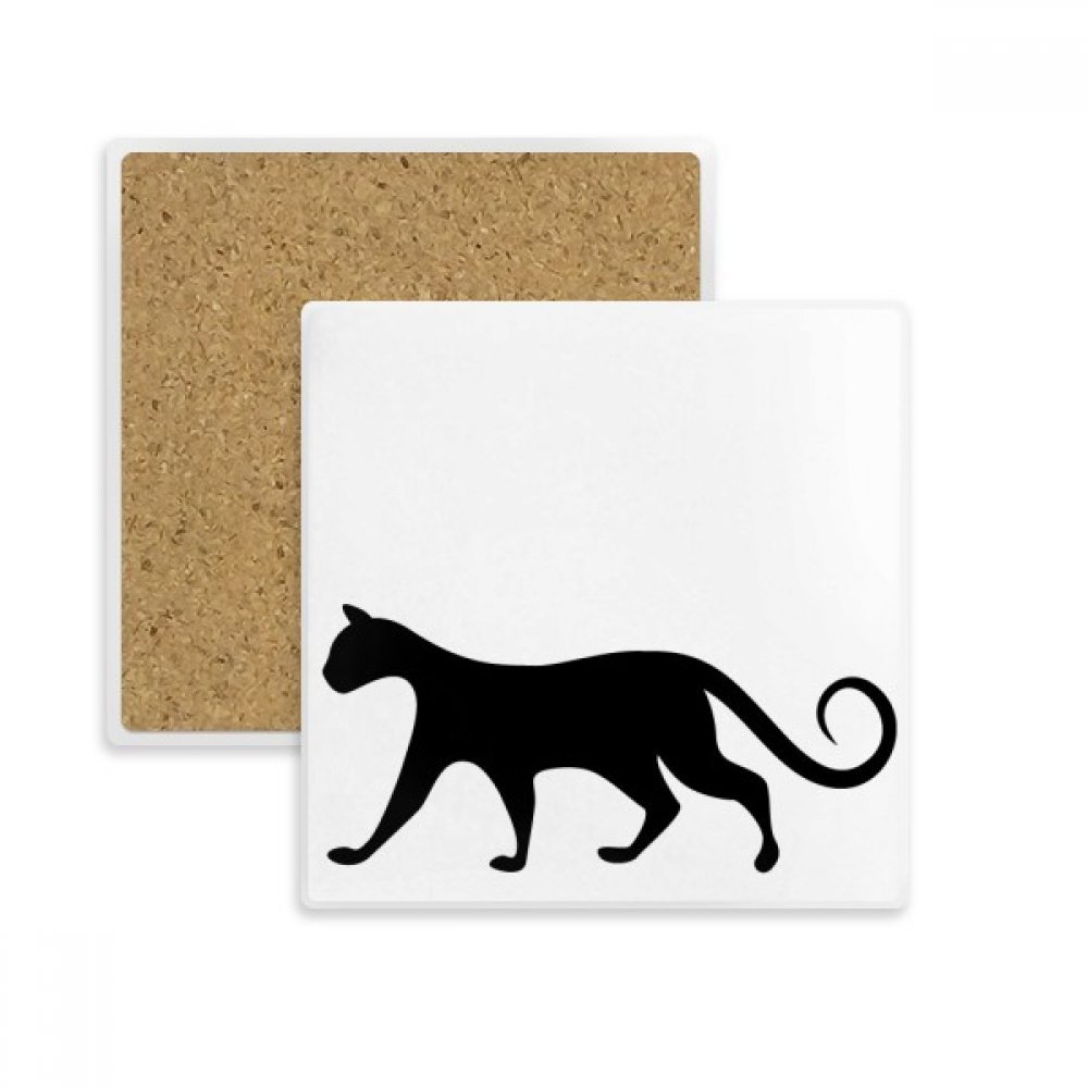 Dessous de verre absorbant chat noir pour éviter les taches de boisson
